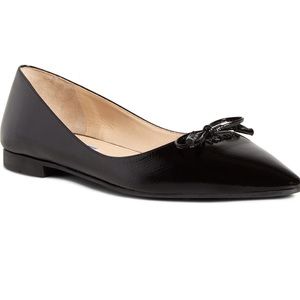 Prada Bow Logo Pointy Toe Flat